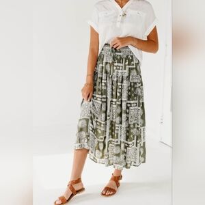 NEW Boutique In Bloom Patchwork Print Maxi Skirt